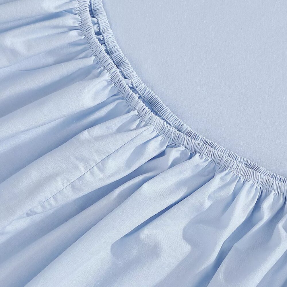 Queen Soft Baby Blue Hilfiger 100% Chambray Cotton Sheet Set